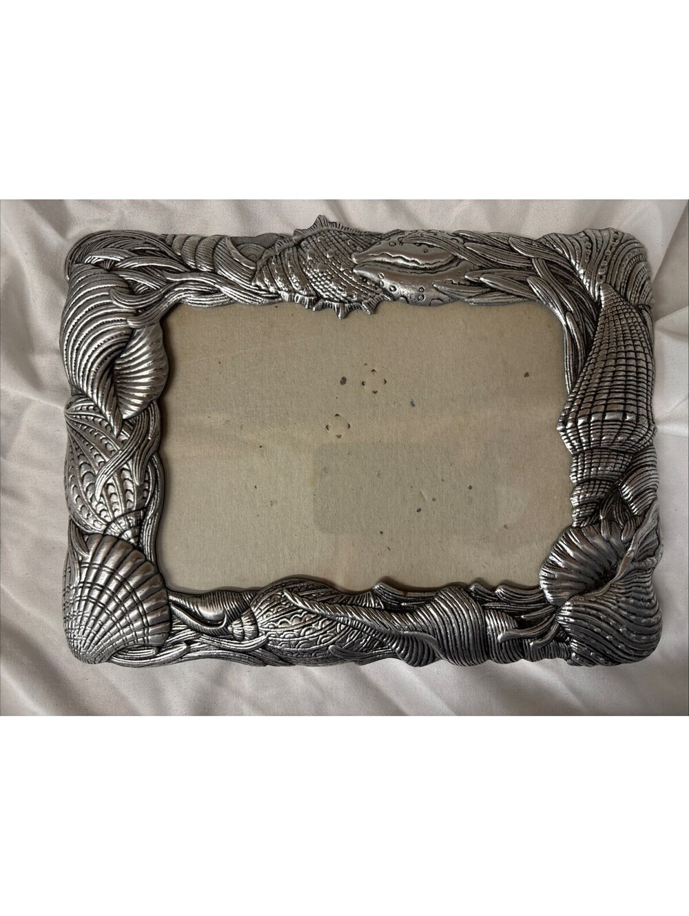 Vintage Arthur Court 1987 Seashells Photo Frame, Holds Pictures 5x7, Pewter